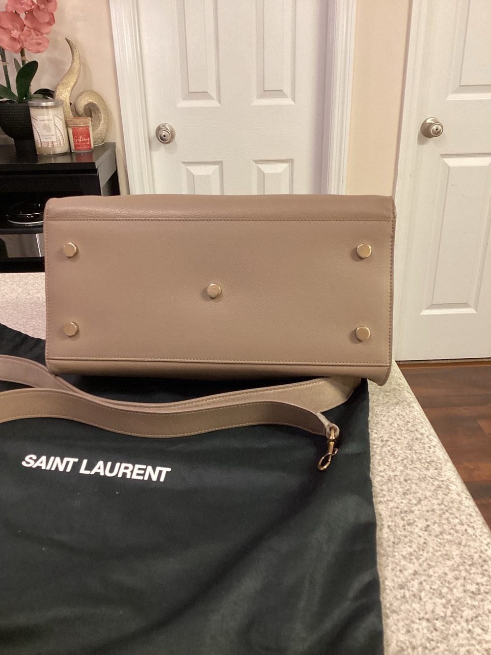 Saint Laurent YSL Taupe Satchel - Picture 10 of 15